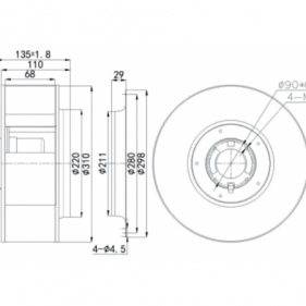 Вентилятор Krubo K-DC310-R110-25 - фото - 1